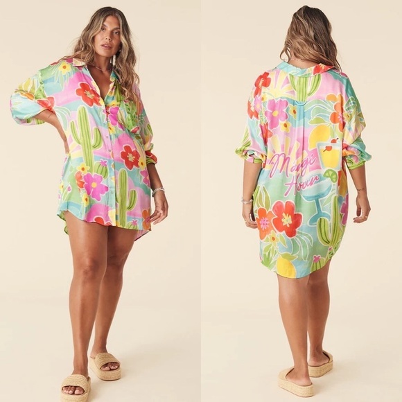 Nwt Spell & The Gypsy Spell Plus Size Margi Hour Shirt Dress XXL - Picture 4 of 8